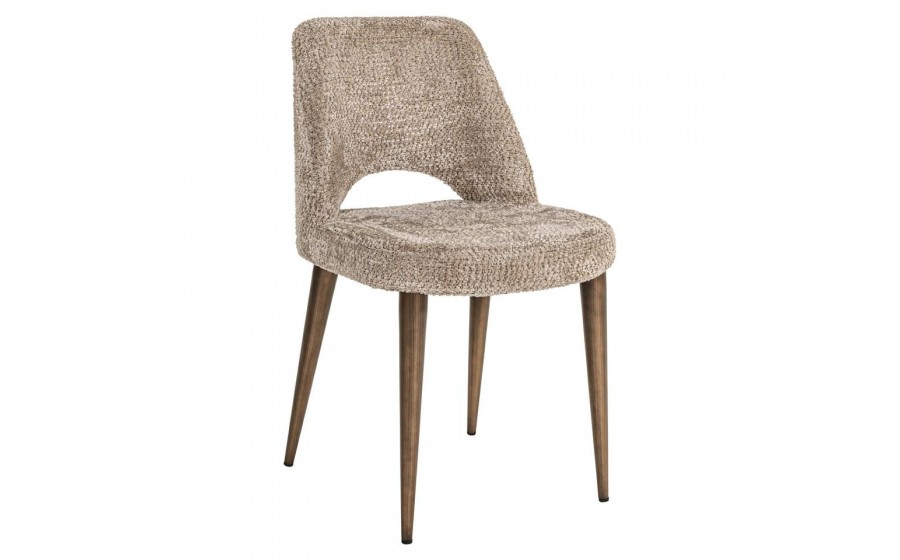 RICHMOND zestaw 2 krzeseł tapicerowanych DELPHINE  beżowy - trudnopalny