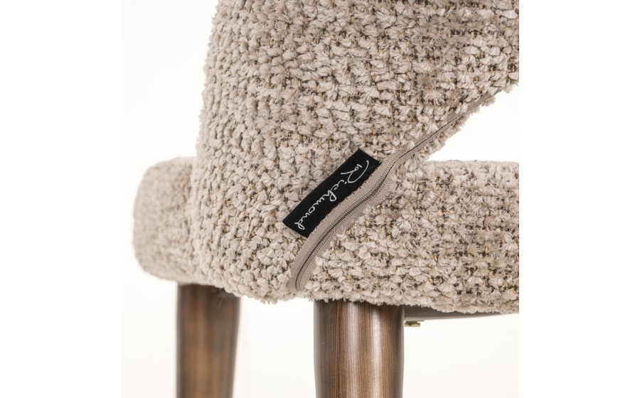 RICHMOND zestaw 2 krzeseł tapicerowanych DELPHINE  beżowy - trudnopalny