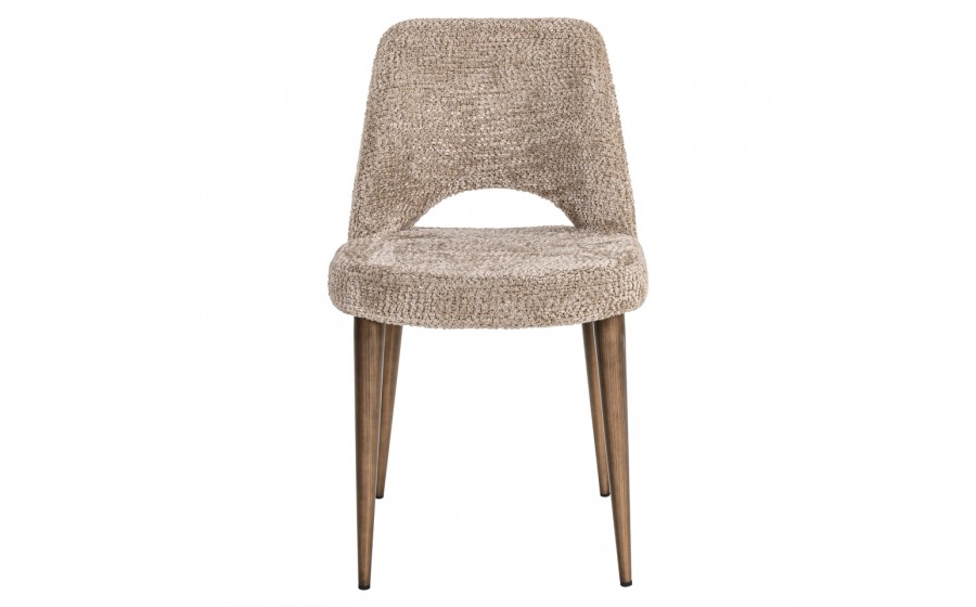 RICHMOND zestaw 2 krzeseł tapicerowanych DELPHINE  beżowy - trudnopalny