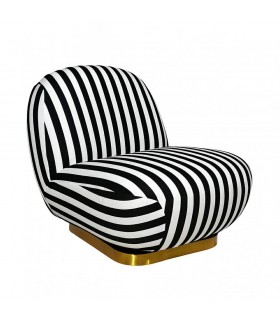 MaMaison fotel tapicerowany obrotowy AZURE biały czarny