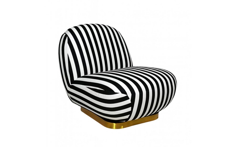 MaMaison fotel tapicerowany obrotowy AZURE biały czarny