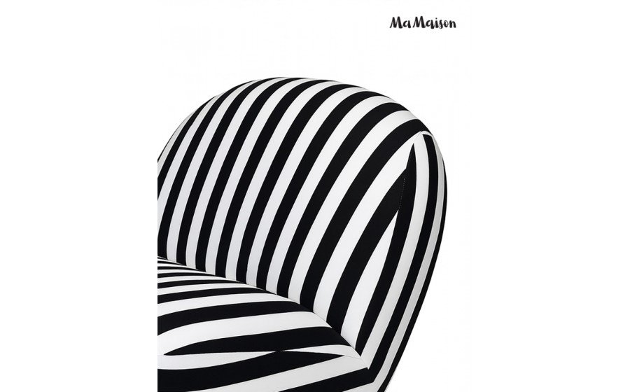 MaMaison fotel tapicerowany obrotowy AZURE biały czarny