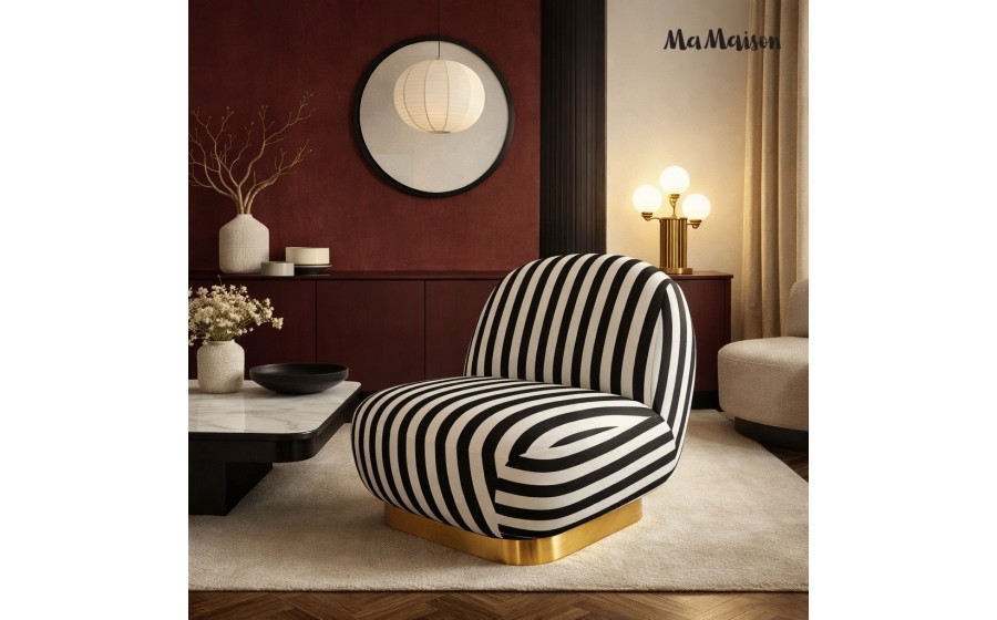 MaMaison fotel obrotowy AZURE biały /  czarny