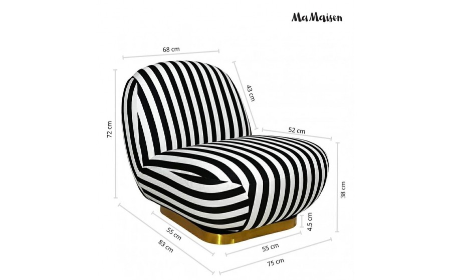 MaMaison fotel obrotowy AZURE biały /  czarny