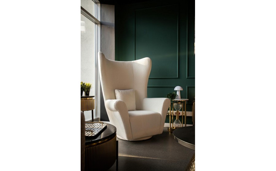 MaMaison fotel obrotowy GROSDOS biały /  chenille