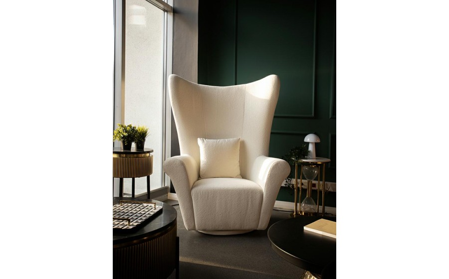 MaMaison fotel obrotowy GROSDOS biały /  chenille