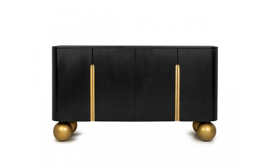 MaMaison komoda ORGANIC czarna / złota  / drewno