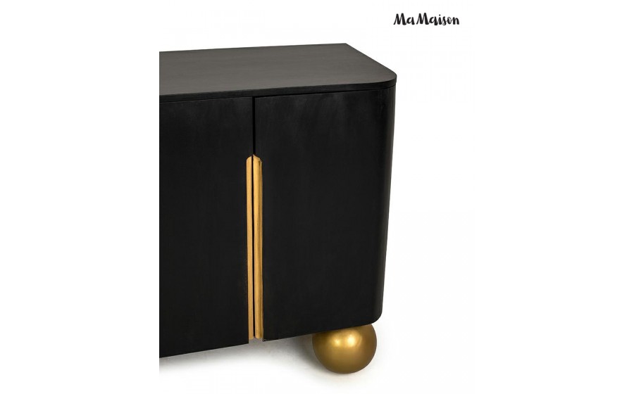 MaMaison komoda ORGANIC czarna / złota  / drewno