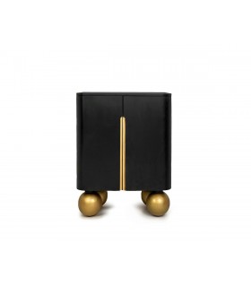 MaMaison komoda ORGANIC SHORT czarna złota drewno mango