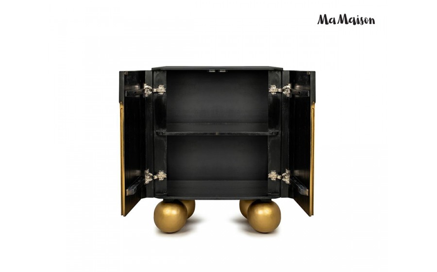 MaMaison komoda ORGANIC SHORT czarna złota drewno mango