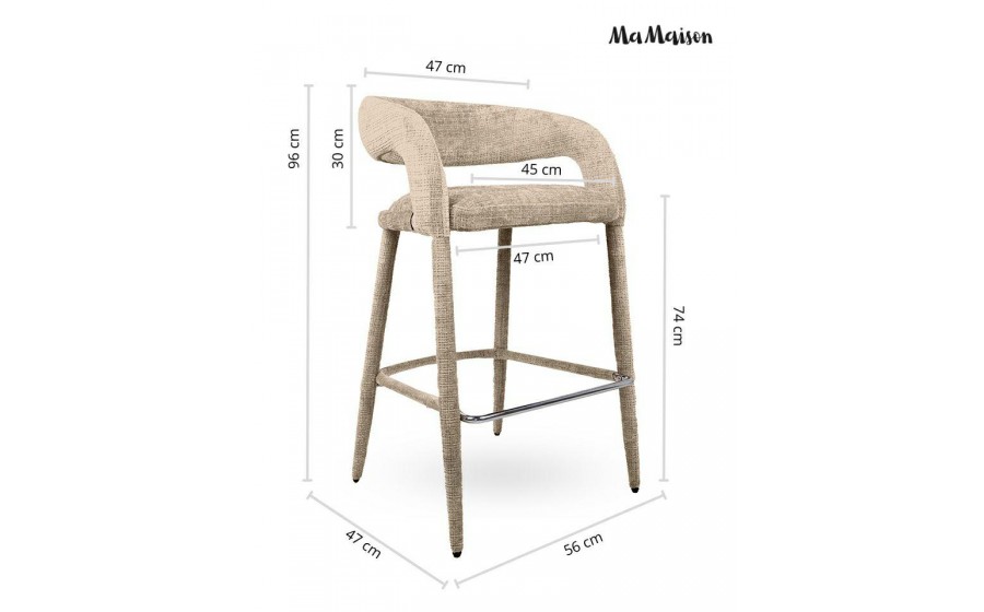 MaMaison krzesło barowe IRIS beżowe