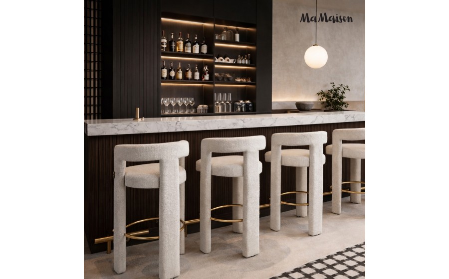 MaMaison krzesło barowe LOGAN białe