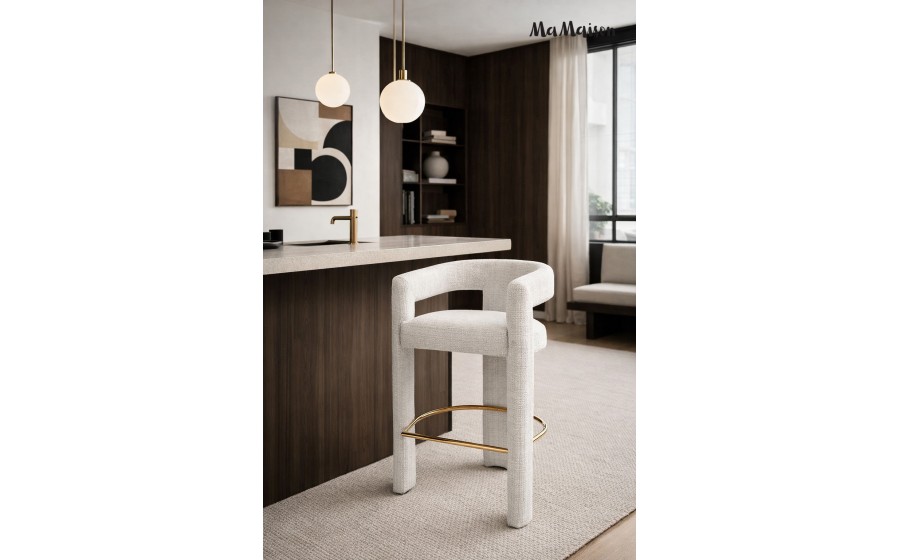MaMaison krzesło barowe LOGAN białe