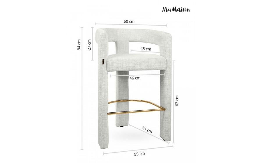 MaMaison krzesło barowe LOGAN białe