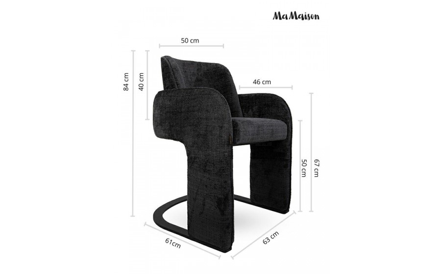 MaMaison krzesło BORA czarne