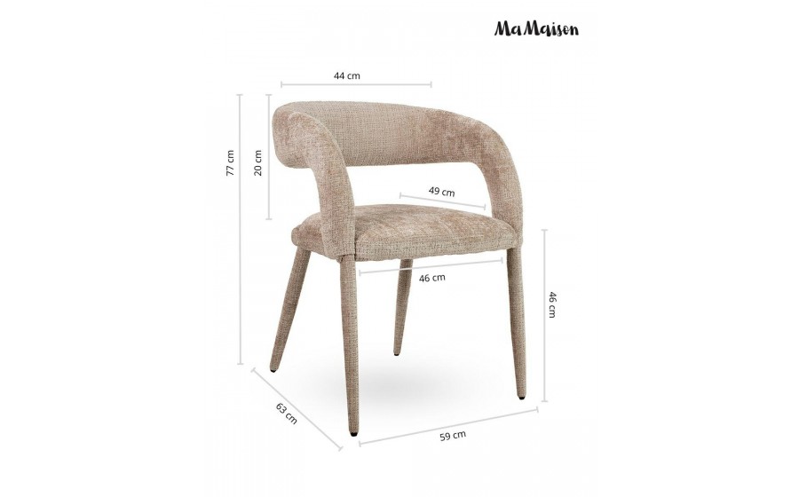MaMaison krzesło IRIS beżowe