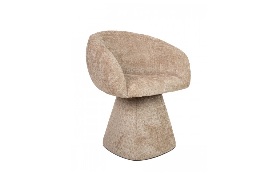 MaMaison krzesło tapicerowane obrotowe PEDRA beżowe