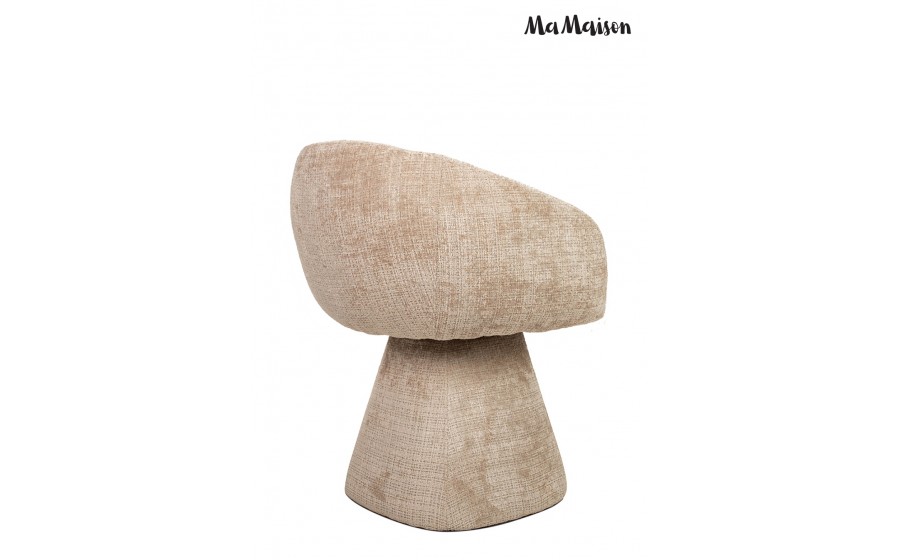 MaMaison krzesło tapicerowane obrotowe PEDRA beżowe