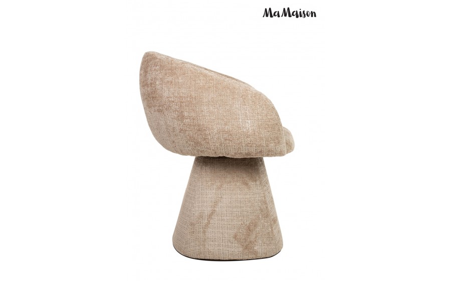 MaMaison krzesło tapicerowane obrotowe PEDRA beżowe