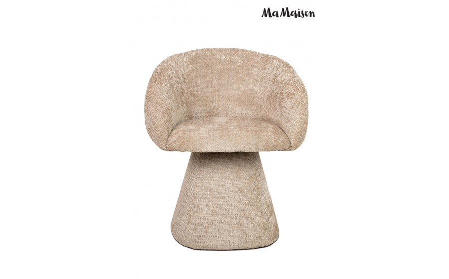 MaMaison krzesło tapicerowane obrotowe PEDRA beżowe