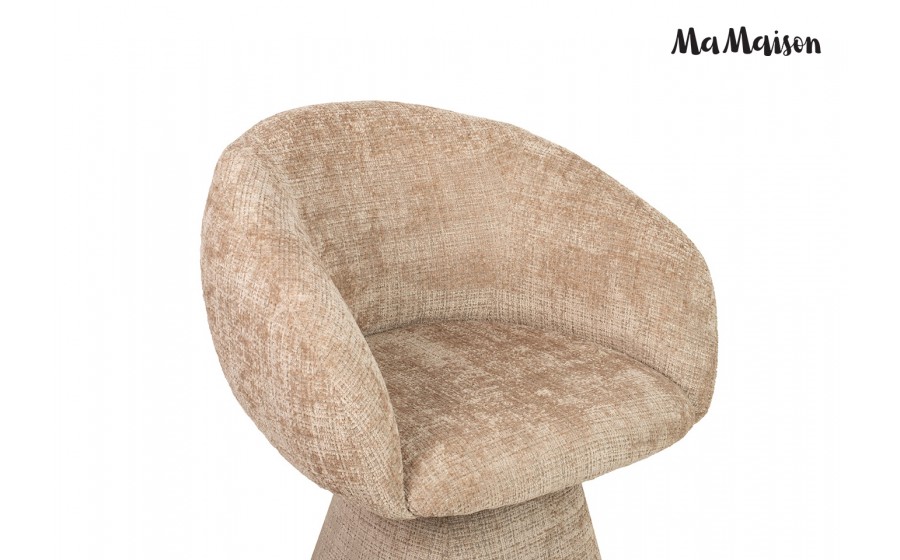MaMaison krzesło tapicerowane obrotowe PEDRA beżowe