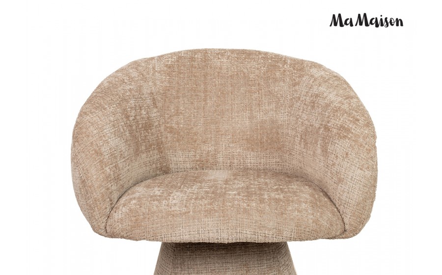MaMaison krzesło tapicerowane obrotowe PEDRA beżowe