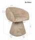 MaMaison krzesło tapicerowane obrotowe PEDRA beżowe