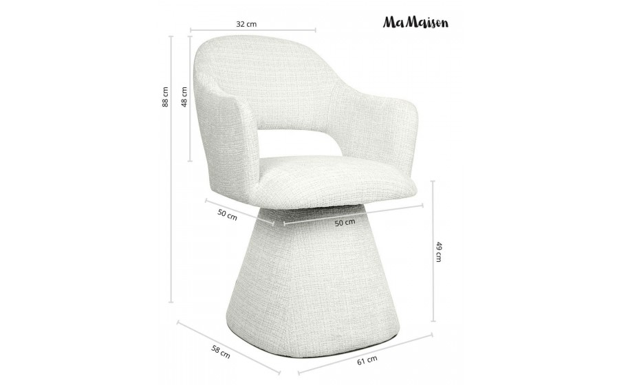 MaMaison krzesło obrotowe VERONA białe