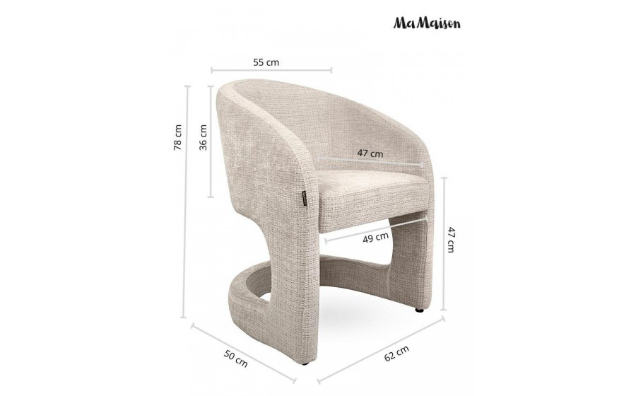 MaMaison krzesło SHELLY beżowe