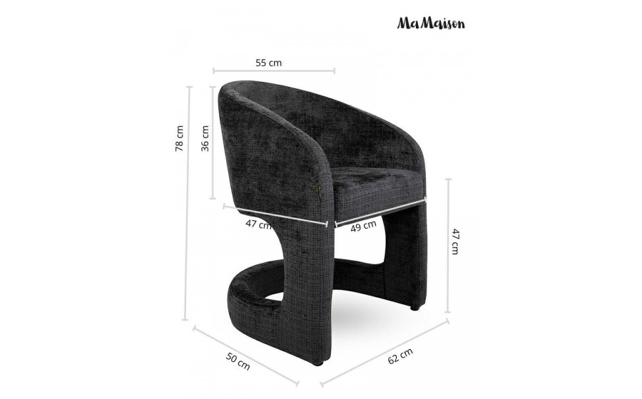 MaMaison krzesło SHELLY czarne
