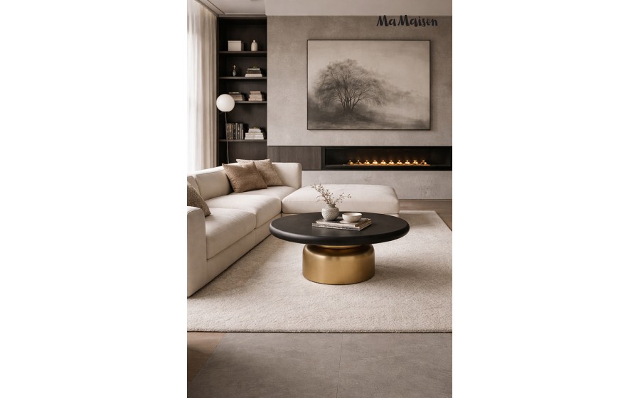 MaMaison stolik kawowy LEONARDO złoty /  czarny