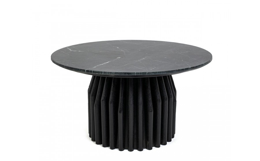 MaMaison stolik kawowy LEVANTE 75 czarny  marmur / drewno