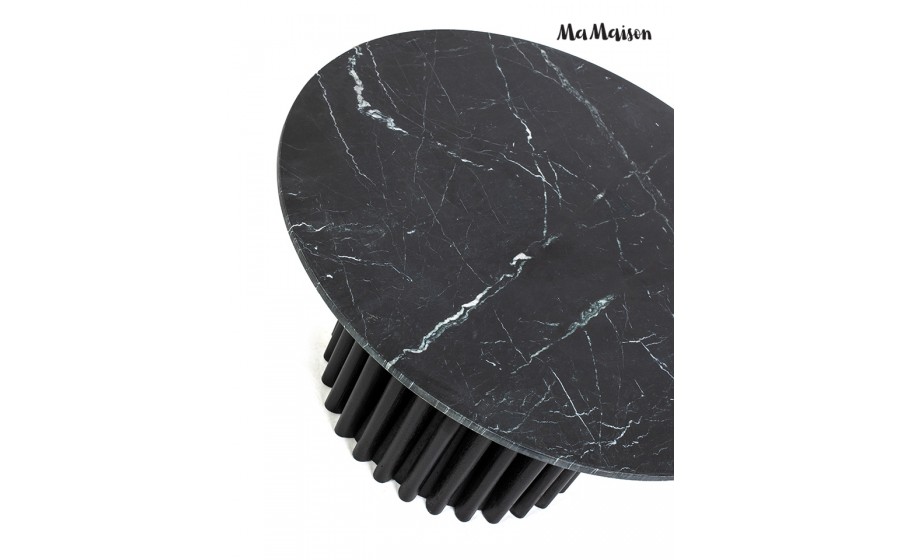 MaMaison stolik kawowy LEVANTE 75 czarny  marmur / drewno