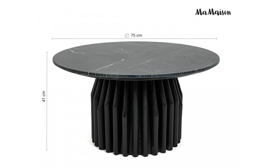 MaMaison stolik kawowy LEVANTE 75 czarny  marmur / drewno