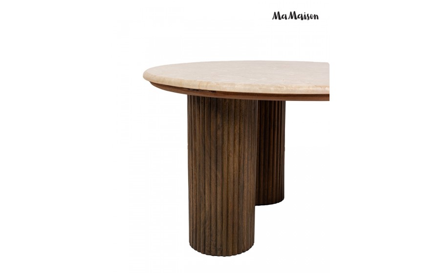 MaMaison stolik kawowy RAGNO 68 marmur drewno mango