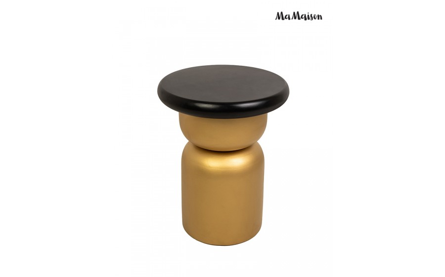 MaMaison stolik pomocniczy LEONARDO 39 czarny złoty