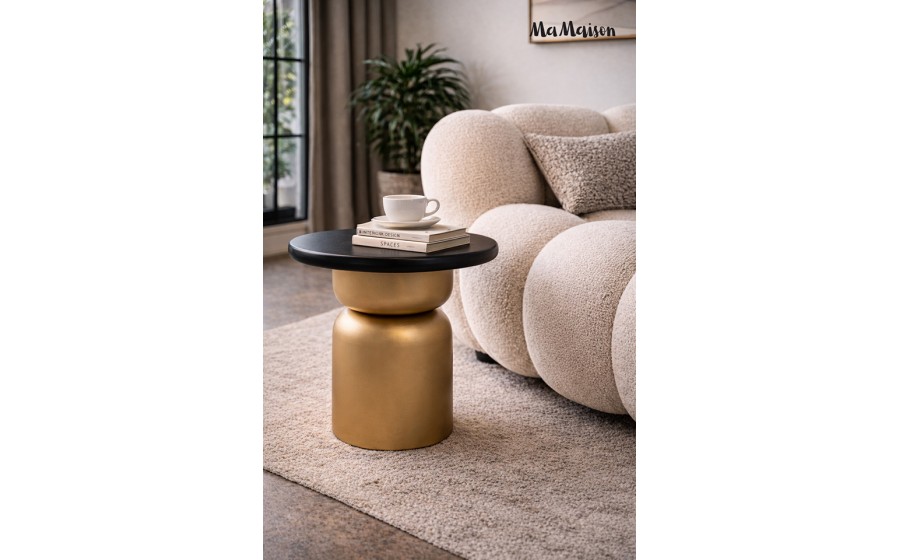 MaMaison stolik LEONARDO 39 czarny / złoty