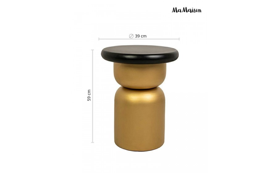 MaMaison stolik pomocniczy LEONARDO 39 czarny złoty