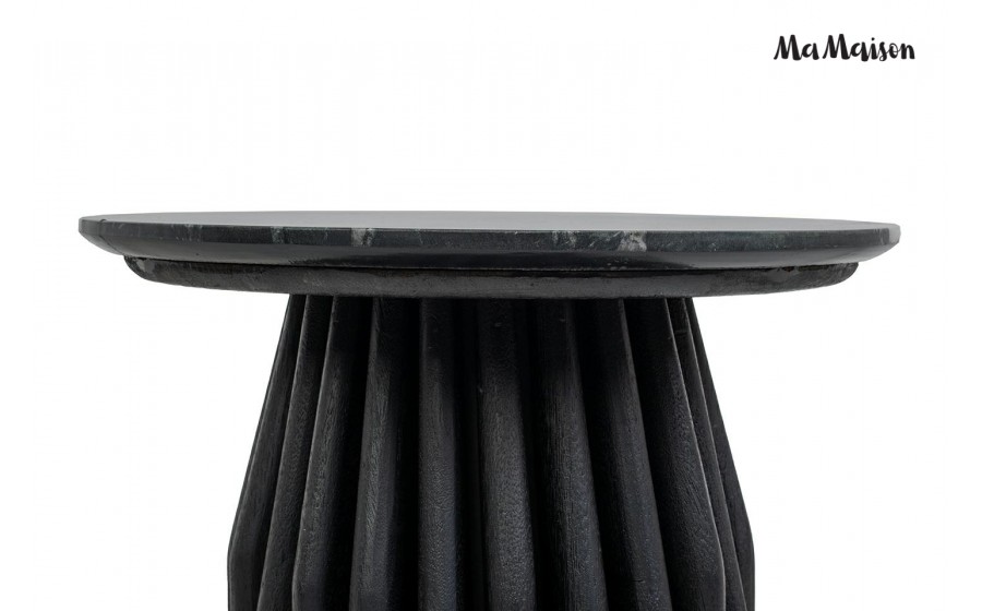 MaMaison stolik LEVANTE 50 czarny marmur /  drewno