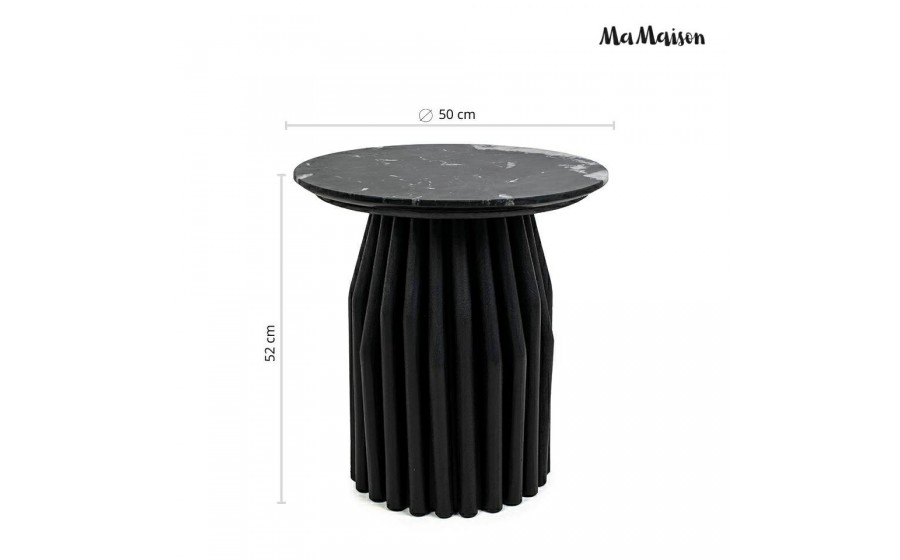 MaMaison stolik LEVANTE 50 czarny marmur /  drewno