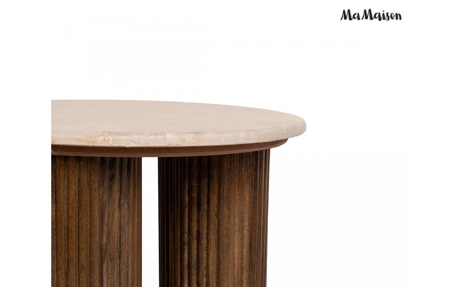 MaMaison stolik kawowy RAGNO 50 marmur drewno mango