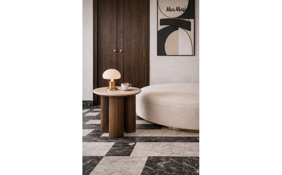 MaMaison stolik kawowy RAGNO 50 marmur drewno mango