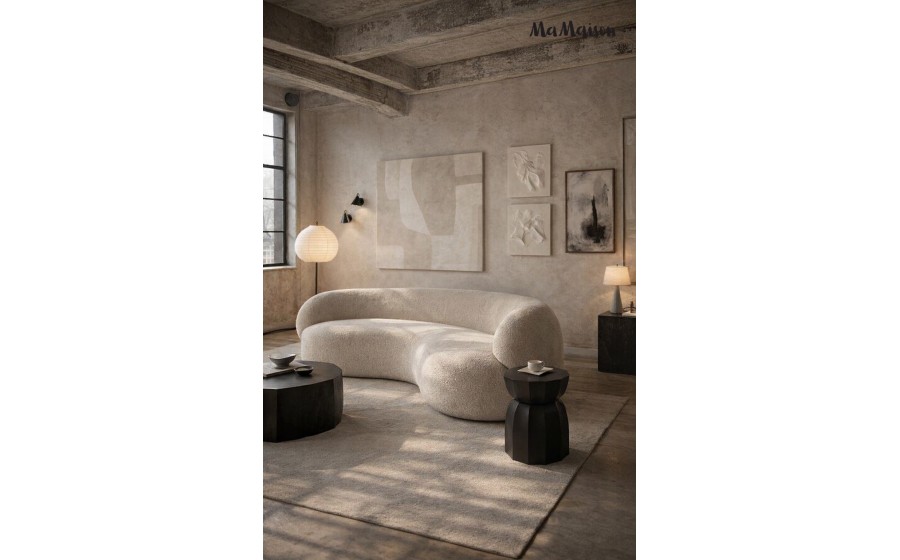 MaMaison stolik kawowy ROLLING 35 czarny drewno mango