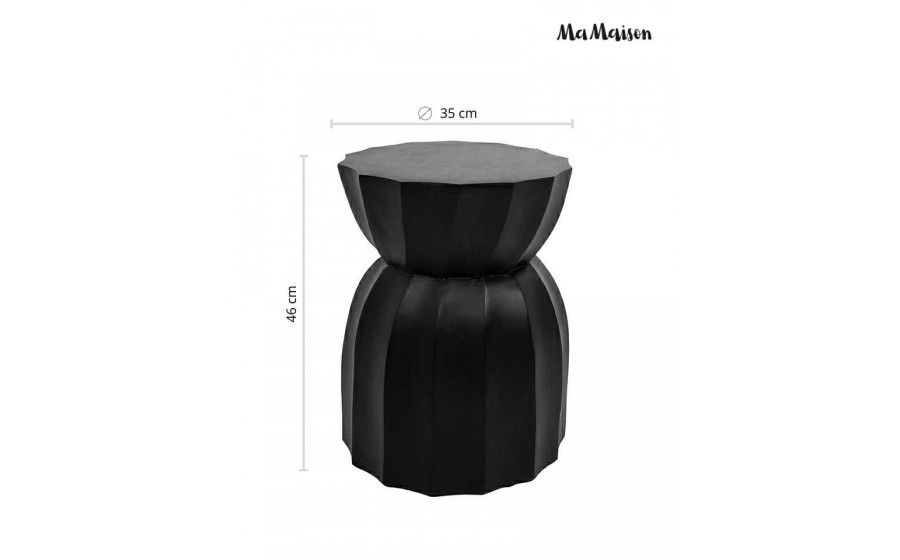 MaMaison stolik kawowy ROLLING 35 czarny drewno mango