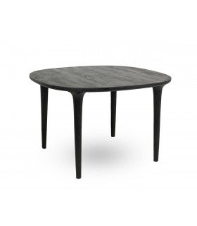 MaMaison stół okrągły do jadalni LAMINAR 120 czarny drewno mango