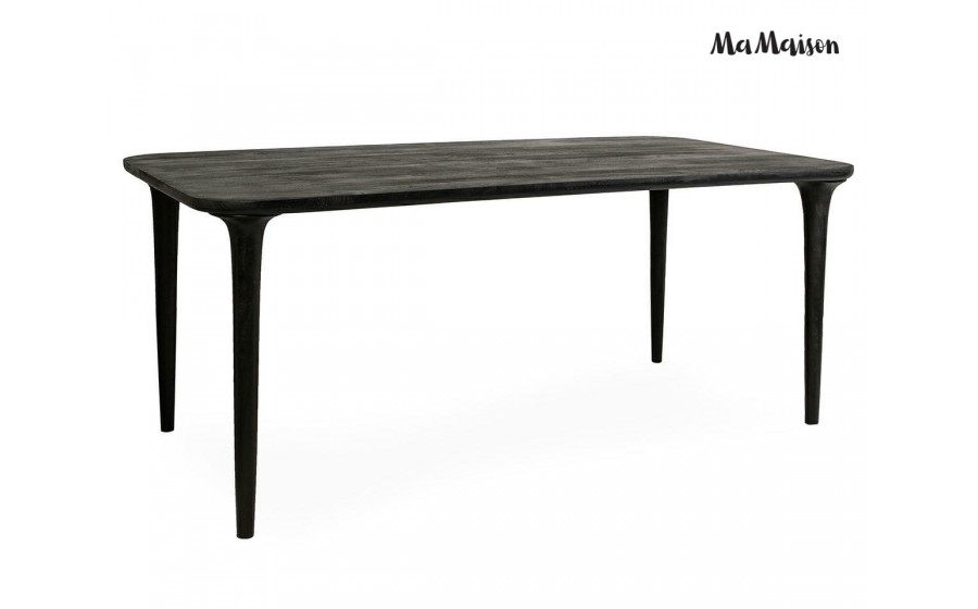 MaMaison stół jadalniany LAMINAR 200x77 czarny / drewno