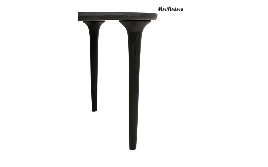 MaMaison stół jadalniany LAMINAR 200x77 czarny / drewno