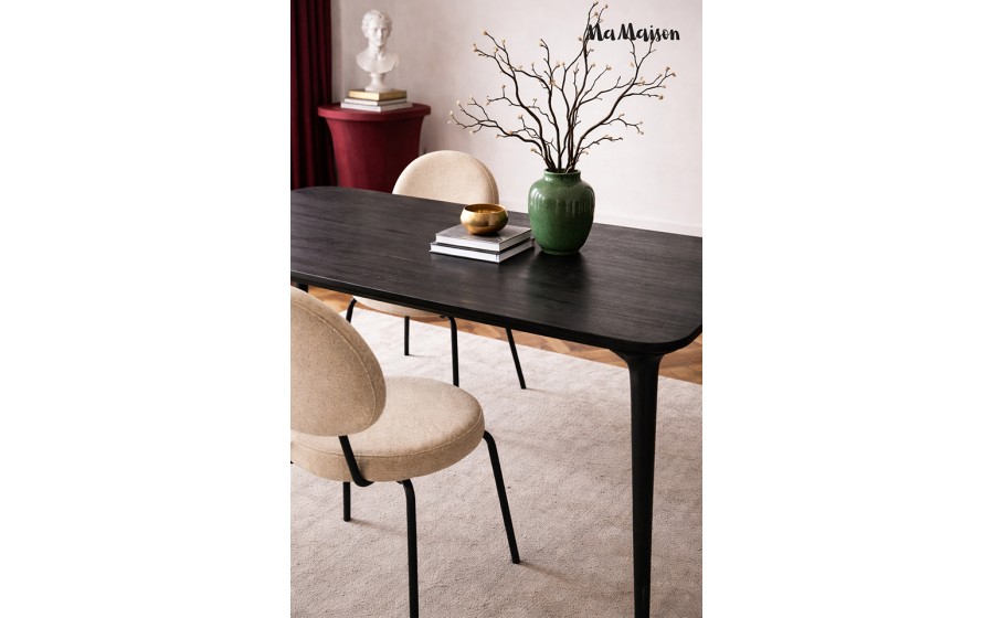 MaMaison stół jadalniany LAMINAR 200x77 czarny / drewno