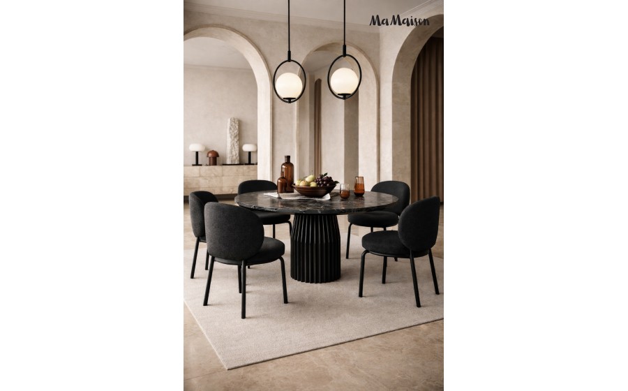 MaMaison stół jadalniany LEVANTE 120  czarny / marmur