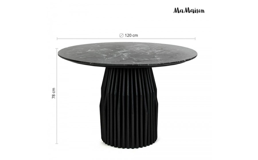 MaMaison stół jadalniany LEVANTE 120  czarny / marmur